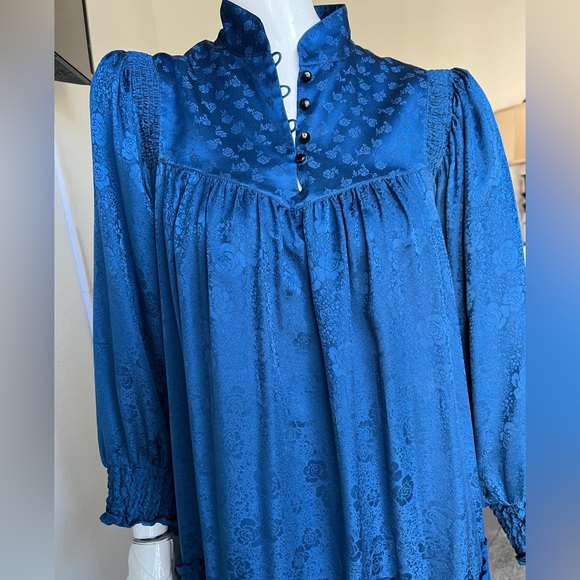 Jovovich-Hawk silk royal blue dress- Beautifully Made! 100% SILK - Picture 5 of 15